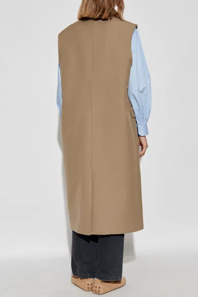 Officine Generale Sleeveless Coat In Brown