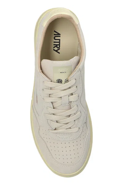 Autry Low-top Suede Sneakers Perforated Detailing In Gray
