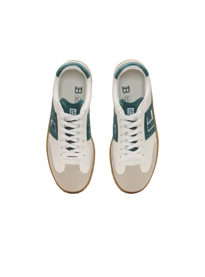 Balmain Swan Suede And Smooth Leather Trainers In Neutral