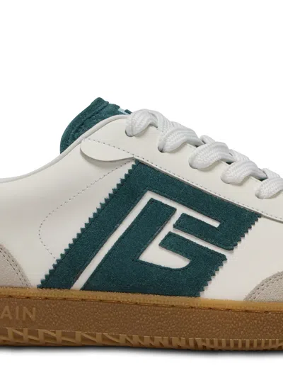 Balmain Swan Suede And Smooth Leather Trainers In Neutral