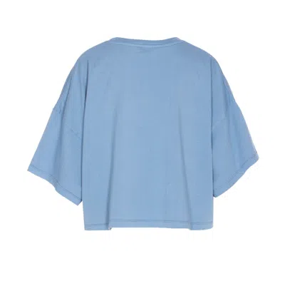 Chloé Cotton Jersey Logo Crop T-shirt In Blue