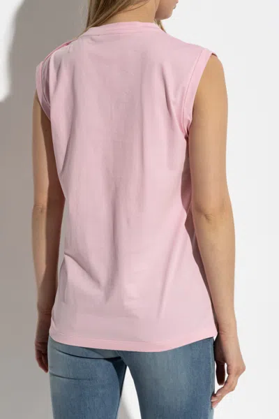 Balmain Logo Tee In Pink