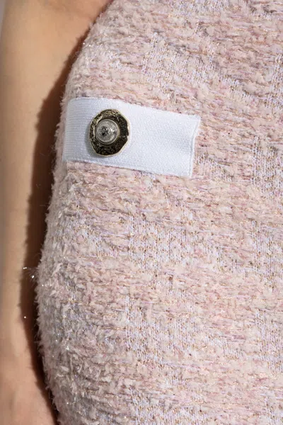 Balmain Tweed Pencil Skirt In Pink