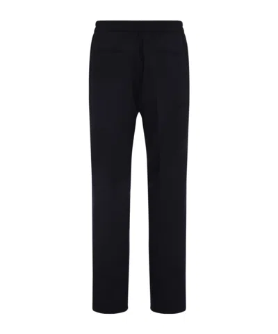 Paul Smith Elastic Waist Texturized Wool Pants In Black