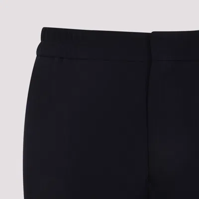 Paul Smith Elastic Waist Texturized Wool Pants In Black