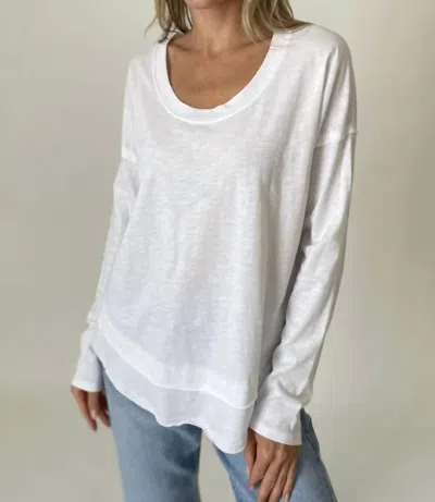 Six/fifty Reagan Double Layer Tee In White In White