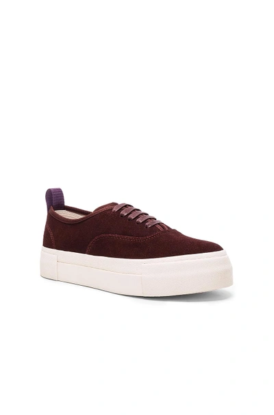 Shop Eytys Suede Mother Sneakers In Red. In Oxblood
