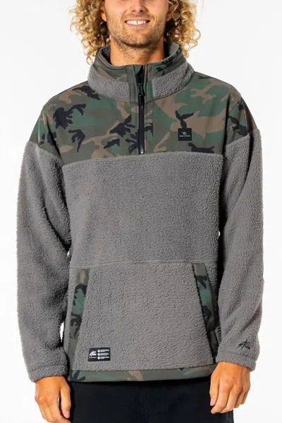 Rip Curl Shadow Anti Fleece Jacket In Camouflage In Gray
