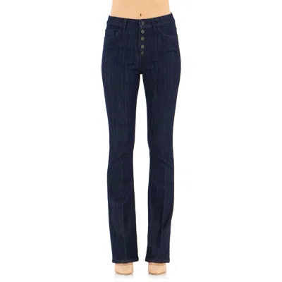 Morrison Denim Starlet Boot Cut Exposed Button Fly Jeans In East Coast Rinse In Multi