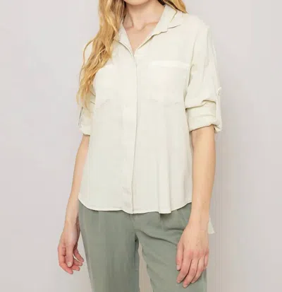 Bella Dahl Split Back Button Down Shirt In Cliffside In Multi