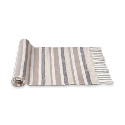 Tag Ltd Woven Stripe Table Runner In Natural