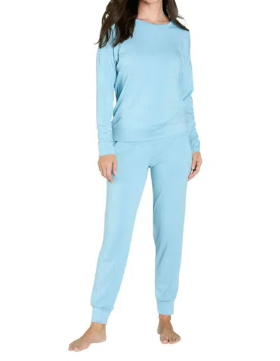 Twelve Eighty Eight Laguna Relaxed Long Sleeve Loungewear Set In Sky Blue