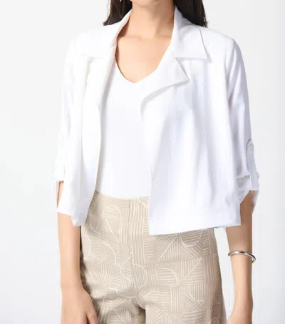 Joseph Ribkoff Cropped Rolled Tab Top In Vanilla