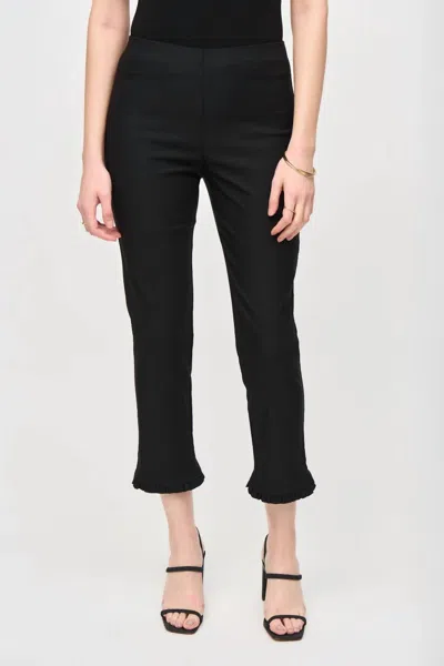 Joseph Ribkoff Ruffles Crop Pant In Black In Black