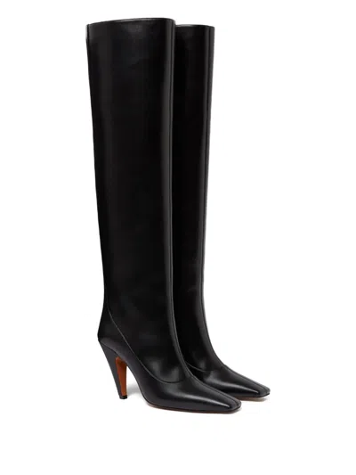 Stella Mccartney Stella Spur Knee-high Heeled Boots In Black