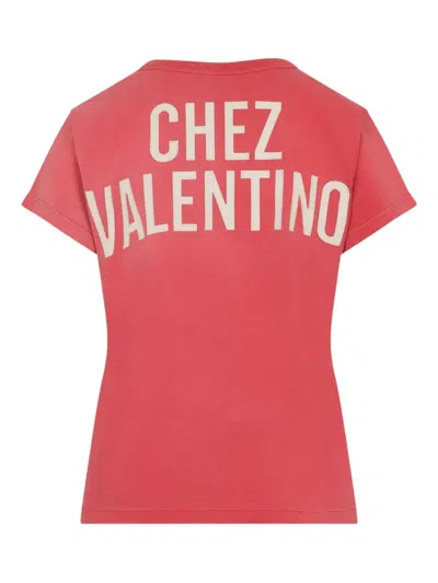 Valentino Crew Neck Graphic Print Short Sleeves Top