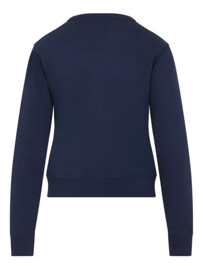 Valentino Dog Design Cotton Sweatshirt In Blue