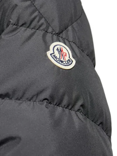 Moncler Quilted Down Jacket With High Collar And Logo Patch