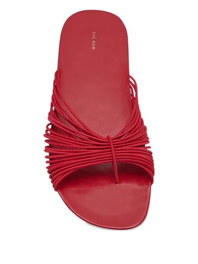 The Row Sara Stretch-leather Slides In Red