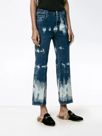 Shop Stella Mccartney Tie-dye Cropped Jeans In Blue