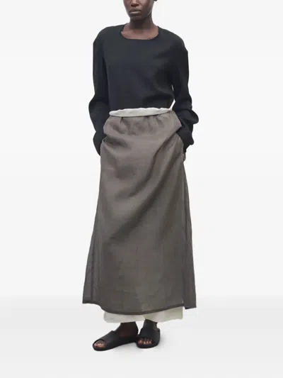 The Row Zaira Front-slit Maxi Skirt In Black