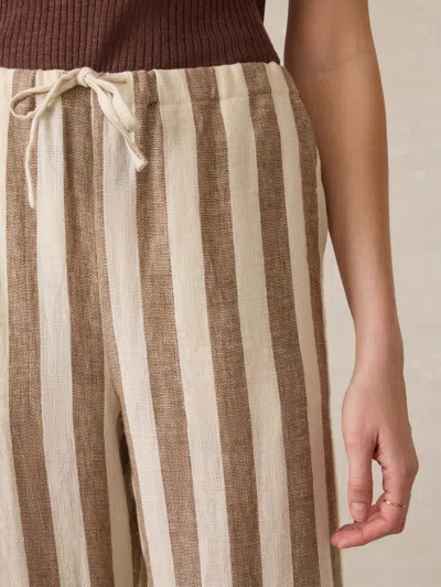 Faherty Palma Linen Drawstring Pants Cocoa Beach Stripe In Neutral