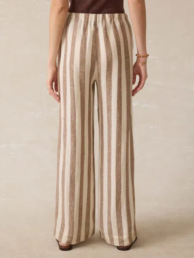 Faherty Palma Linen Drawstring Pants Cocoa Beach Stripe In Neutral