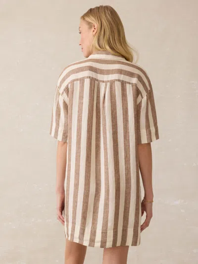 Faherty Palma Dara Stripe Mini Shirtdress In Neutral