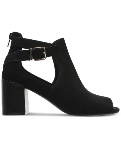 Giani Bernini Women's Gaell Leather Block Heel Peep Toe Shooties, Created For Macy's