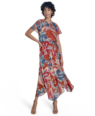 Jessica Howard Women's Short-sleeve Fit & Flare Dress In Multi