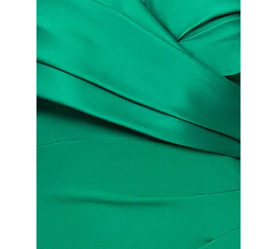 Betsy & Adam Petite "yasmeen" Long Off The Shoulder Scuba Crepe Gown