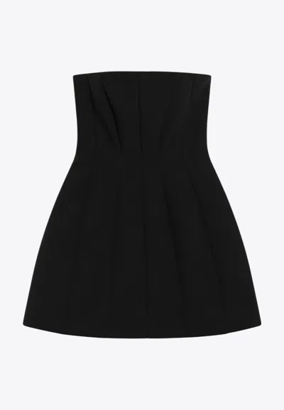 Max Mara Strapless Bustier Dress Side Pockets In Black
