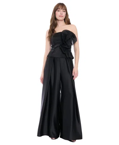 Muse Flower Organza Bustier In Black