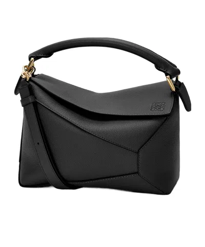 Loewe Small Puzzle Bag In Soft Grained Calfskin In Blue