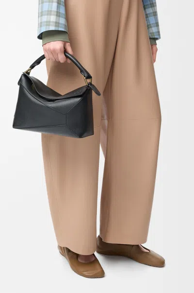 Loewe Small Puzzle Bag In Soft Grained Calfskin In Blue