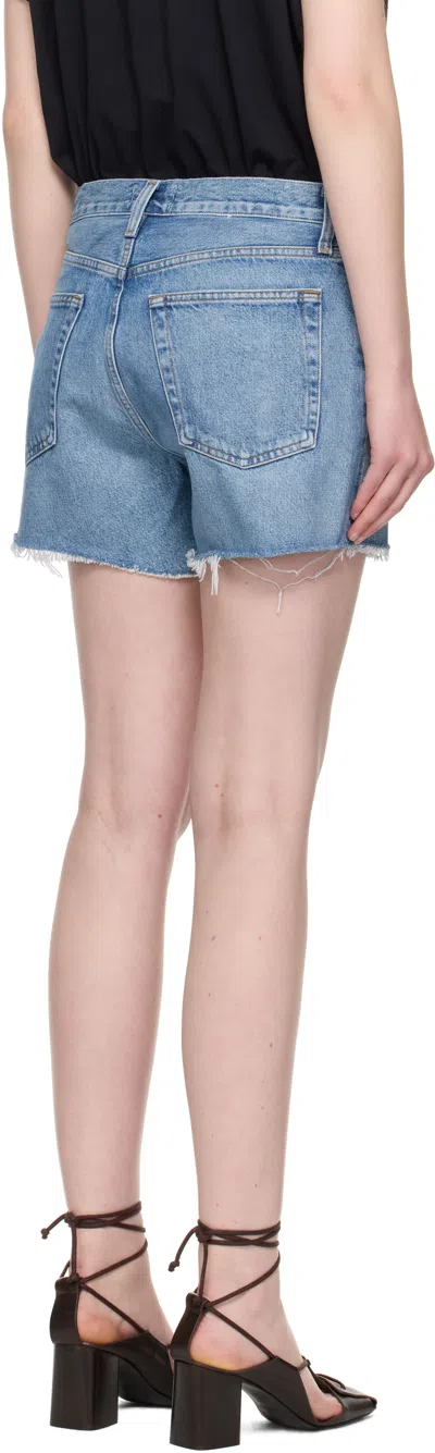 Agolde Blue Parker Long Denim Shorts