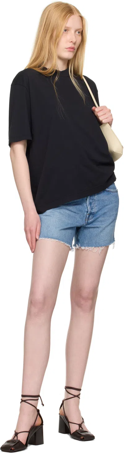Agolde Blue Parker Long Denim Shorts