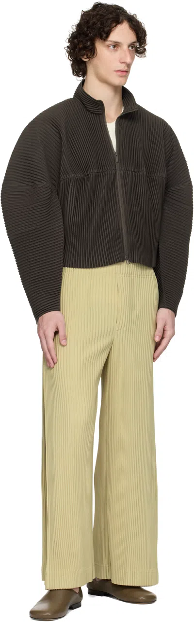 Issey Miyake Brown Kinetic Sculpture Jacket In Animal Print