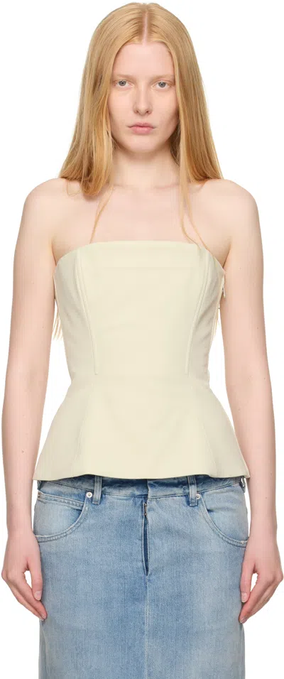 Jean Paul Gaultier Ssense Exclusive Beige Topstitching Corset Top In Neutral