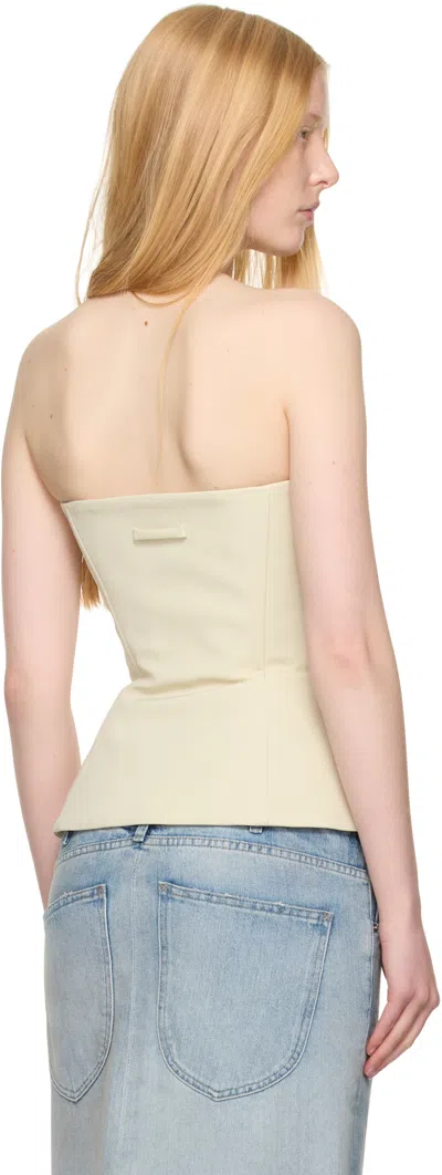 Jean Paul Gaultier Ssense Exclusive Beige Topstitching Corset Top In Neutral