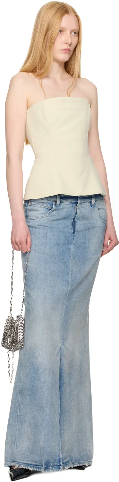 Jean Paul Gaultier Ssense Exclusive Beige Topstitching Corset Top In Neutral