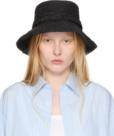Rag & Bone Black Lela Rollable Bucket Hat In Black