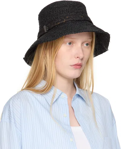 Rag & Bone Black Lela Rollable Bucket Hat In Black
