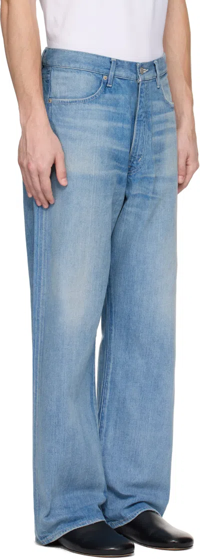 Auralee Light Indigo Jeans With Washed Effect