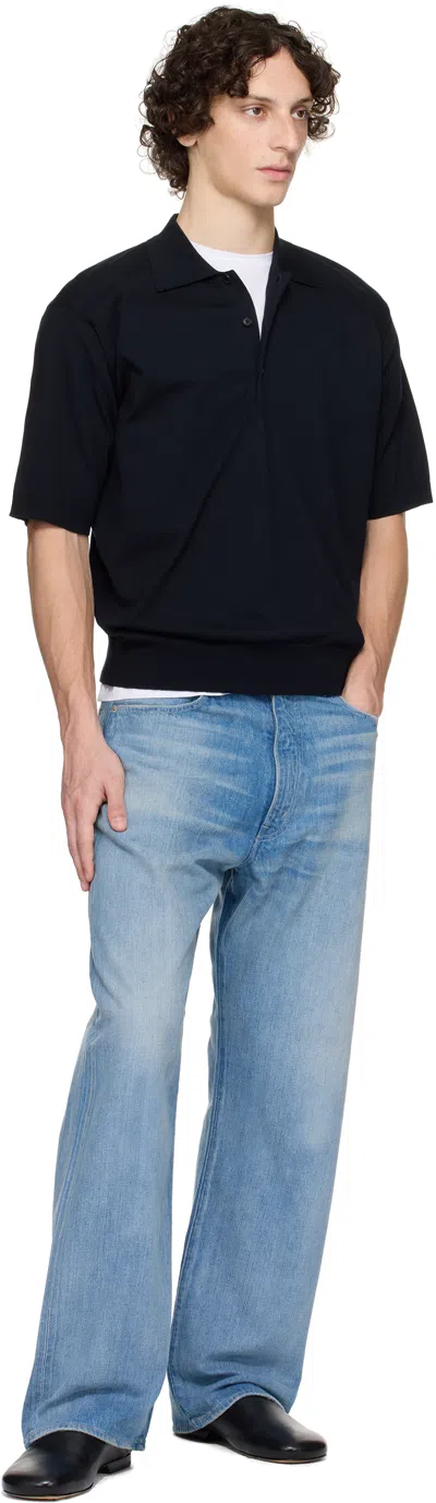 Auralee Light Indigo Jeans With Washed Effect