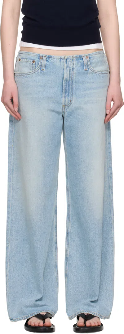 Agolde Lex Low Slung Baggy Jean In Reach In Blue