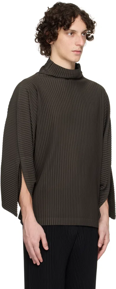 Issey Miyake Brown Kinetic Sculpture Turtleneck In Brown