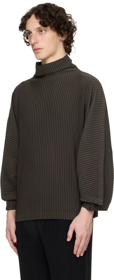 Issey Miyake Brown Kinetic Sculpture Turtleneck In Brown