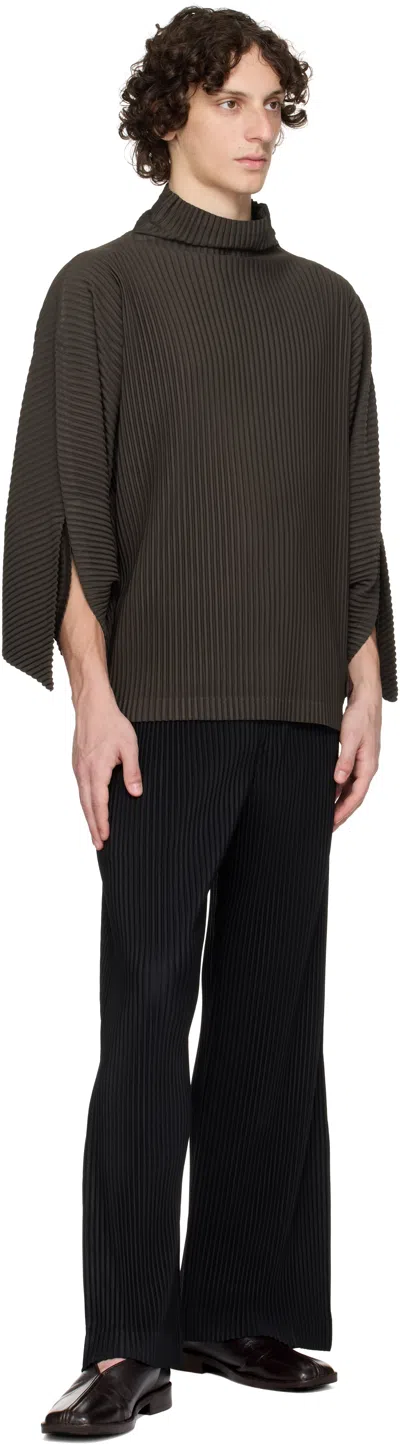 Issey Miyake Brown Kinetic Sculpture Turtleneck In Brown
