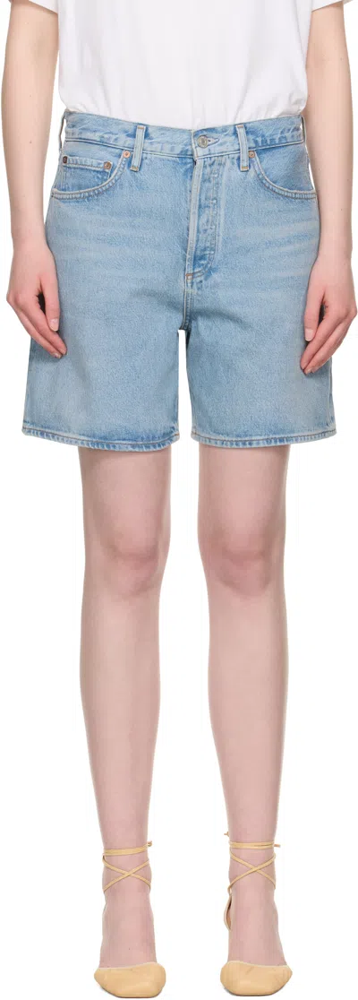 Agolde Blue Dame Denim Shorts
